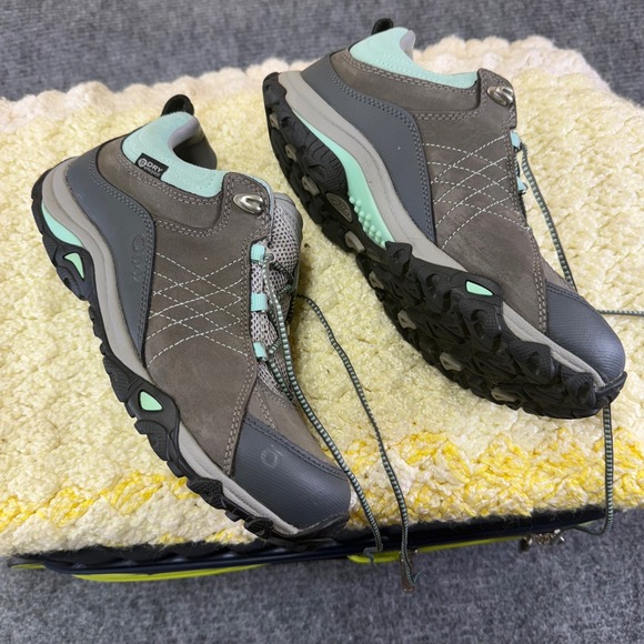 OBoz Waterproof Hiking Shoes Women's Gray Teal Lace Up Outdoor Boots women's S 8 - Picture 6 of 16